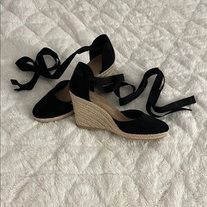 Old Navy Black and Tan Wedge Heals